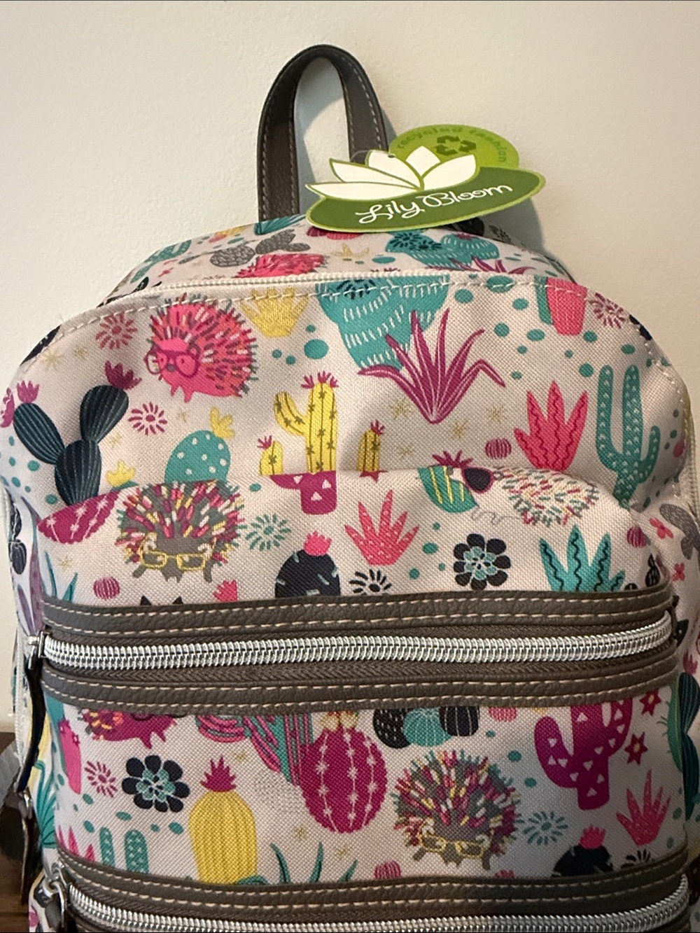 Lily Bloom Cactus Critter Print Colorful Hedgehog Mini Backpack New NWT - Picture 3 of 14